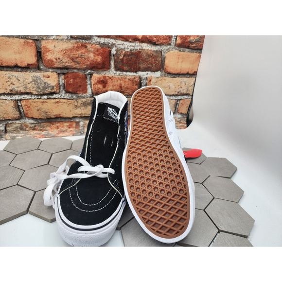 Vans Sk8-Hi Bolt Liquify Black Blue White Canvas Suede Skate‎ shoes Size 10.5 - Picture 8 of 13